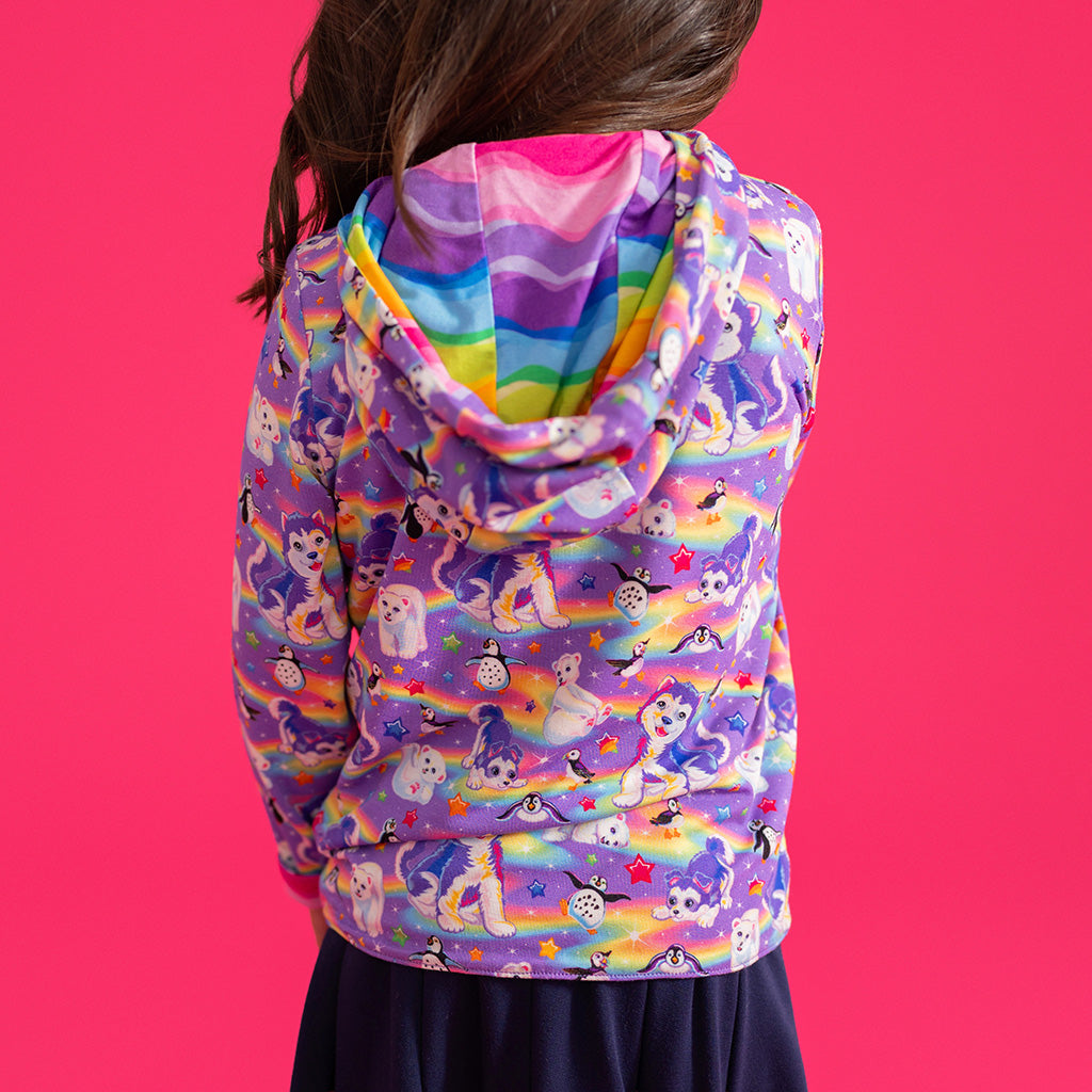 Husky Purple Reversible Baby Jacket | Lisa Frank® Tikanni &