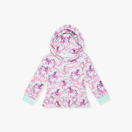 Cosette French Terry Ruffled Zippered Hoodie