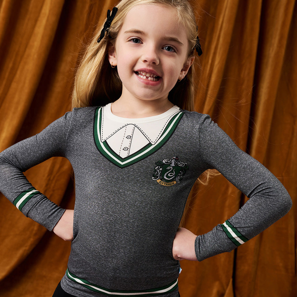 Harry Potter Black Long Sleeve Toddler Pajamas Slytherin Uniform
