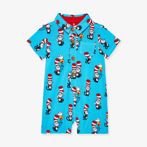 Dr. Seuss Cat in the Hat Collared Henley Shortall