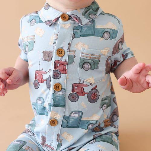 Corbin Collared Henley Romper