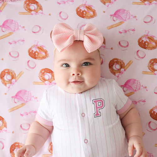 Club Posh Pink French Terry Baseball Romper