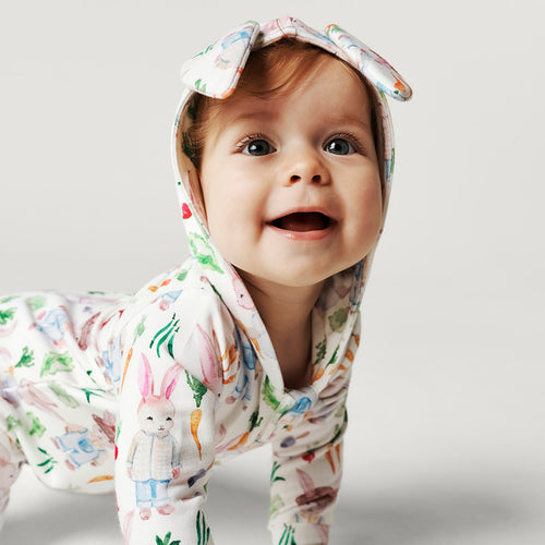 Clarence French Terry Bunny Ear Hooded Romper