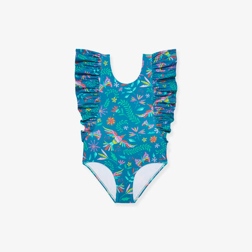 Svala Blue Flutter Sleeve One Piece Swimsuit