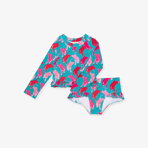 Le Tigre Rash Guard Ruffled Bummie Set