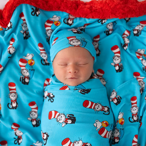 Dr. Seuss Cat in the Hat Swaddle Beanie Set