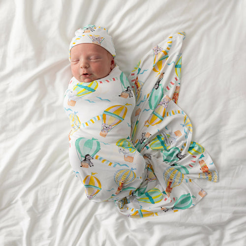 Balloon Wonder Swaddle Beanie Set