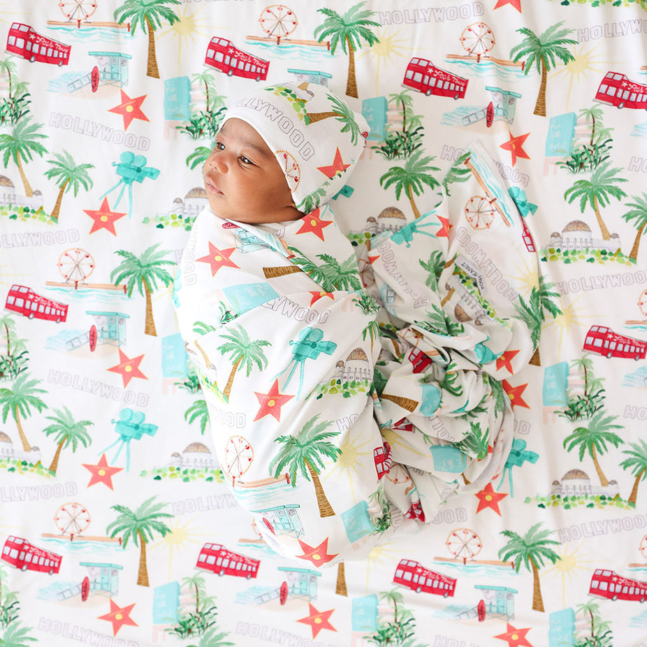 Posh Los Angeles Swaddle Beanie Set