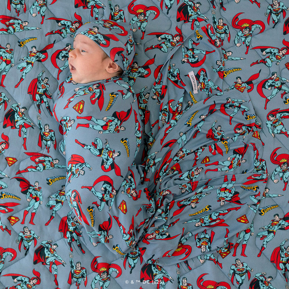 Superman Swaddle Beanie Set