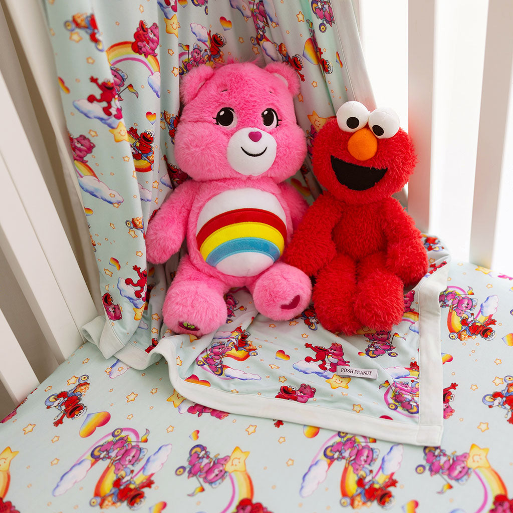Cloudco Green Reversible Baby Blanket Care Bears™ Cheer Bear Elmo