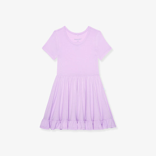 Lavender Haze Ruffled Twirl Dress