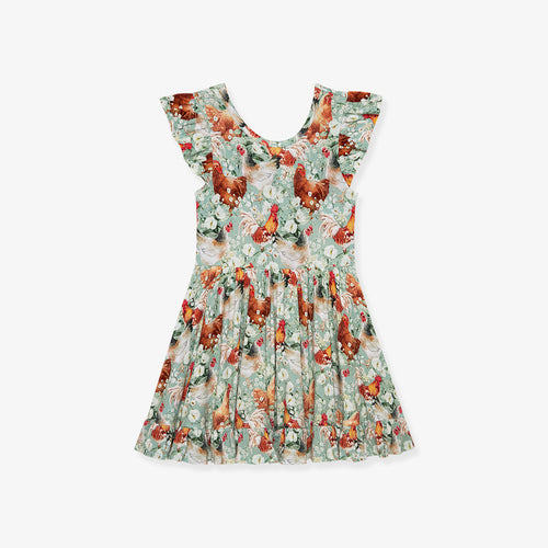 Janet Tie Back Ruffled Twirl Dress