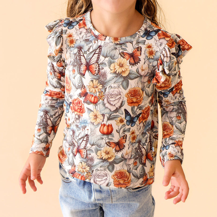 Mariposa Ruffled Shoulder Top