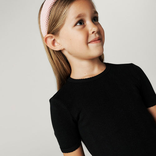 Black Pointelle Baby Tee