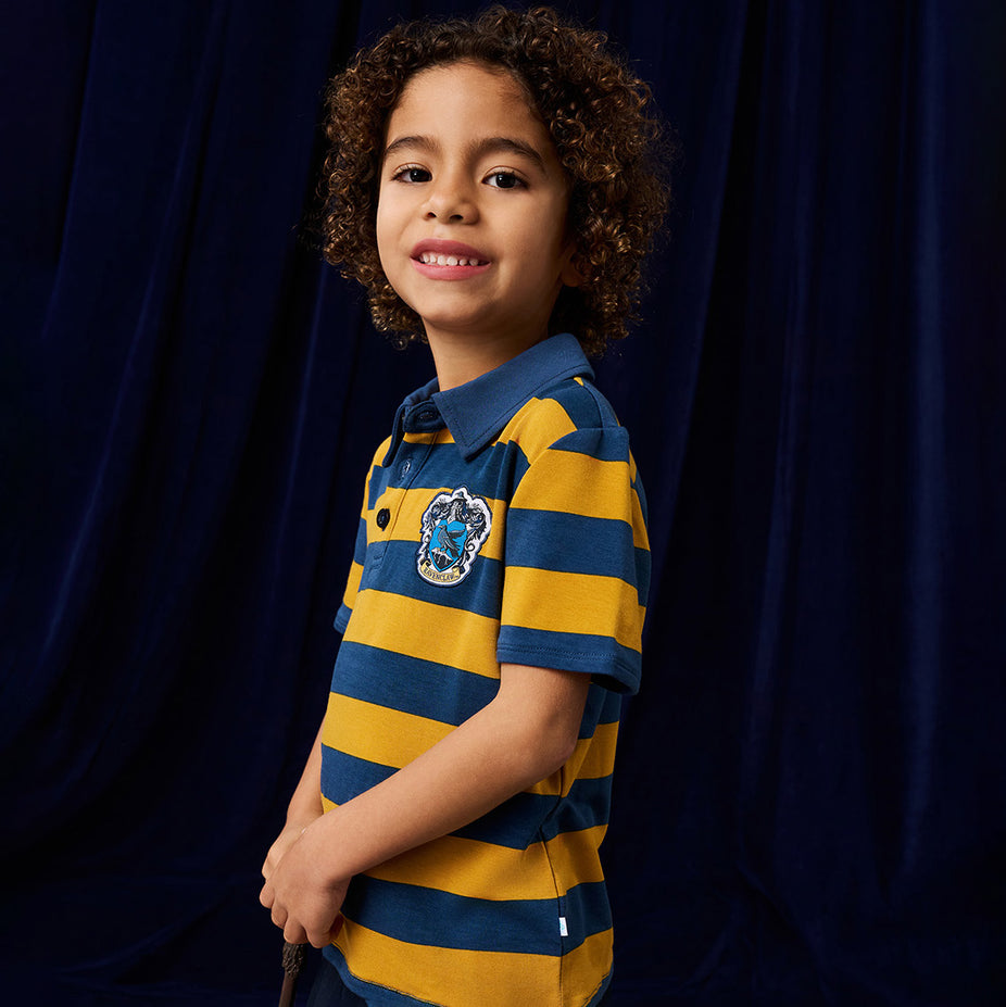 Ravenclaw House Stripe French Terry Polo Shirt