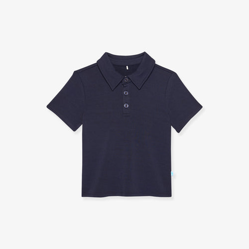 Varsity Navy French Terry Polo Shirt