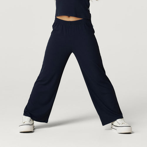 Varsity Navy Premium Knit Straight Pants