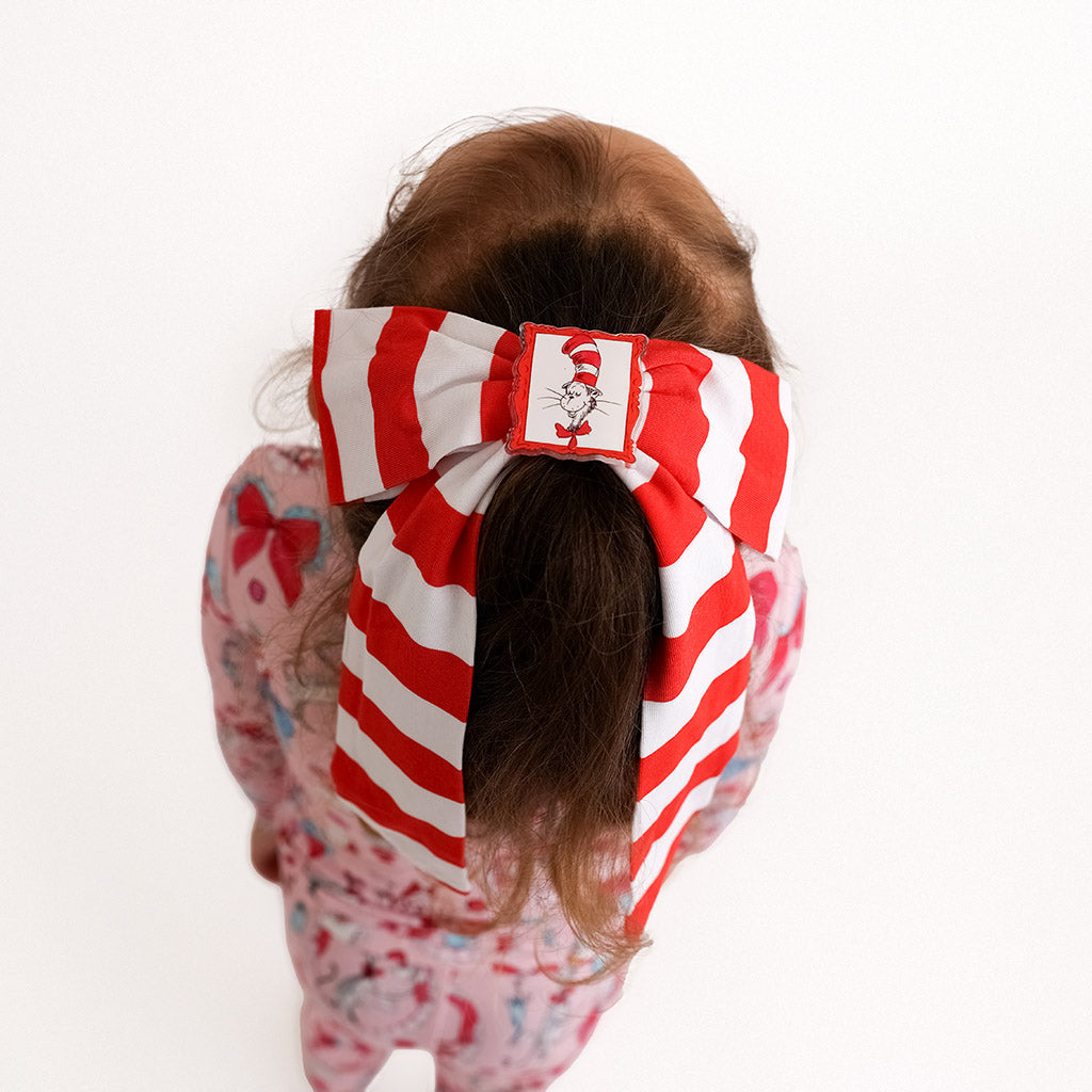 Dr. Seuss Cat in the Hat Stripes Luxe Bow Hair Clip