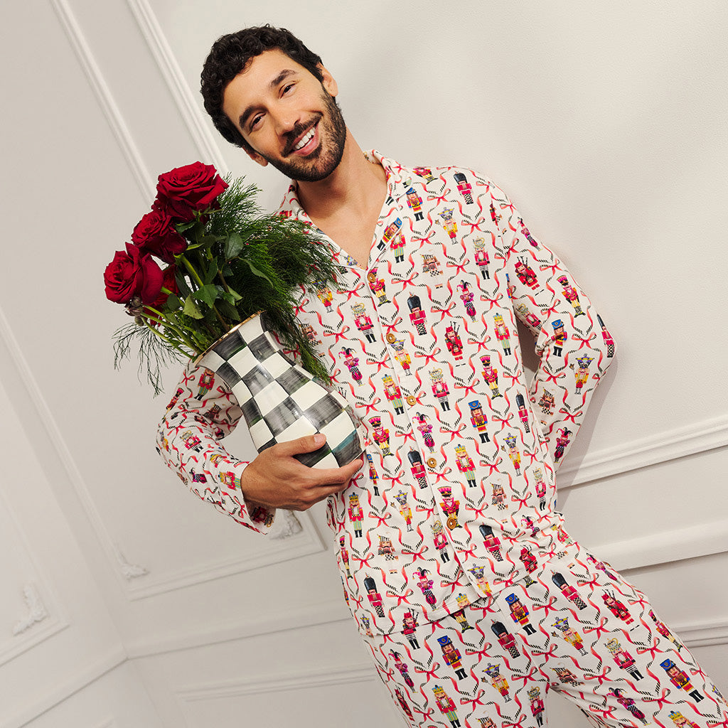 MacKenzie-Childs Nutcrackers Men's Luxe Pajama Pant Set