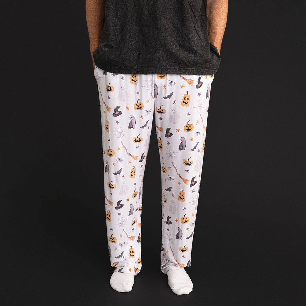 Close-up back view of a man wearing the Posh Peanut Irving Men's Pajama Pants.