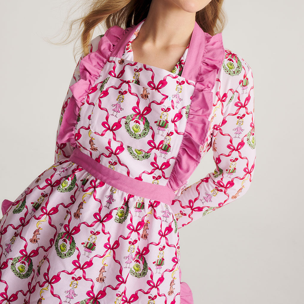 Dr. Seuss Cindy Lou Bows Women's Ruffled Apron
