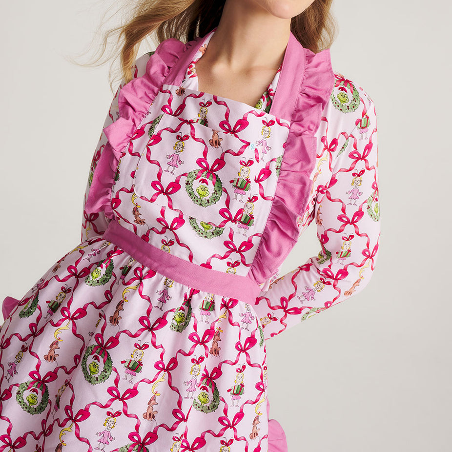Dr. Seuss Cindy Lou Bows Women's Ruffled Apron