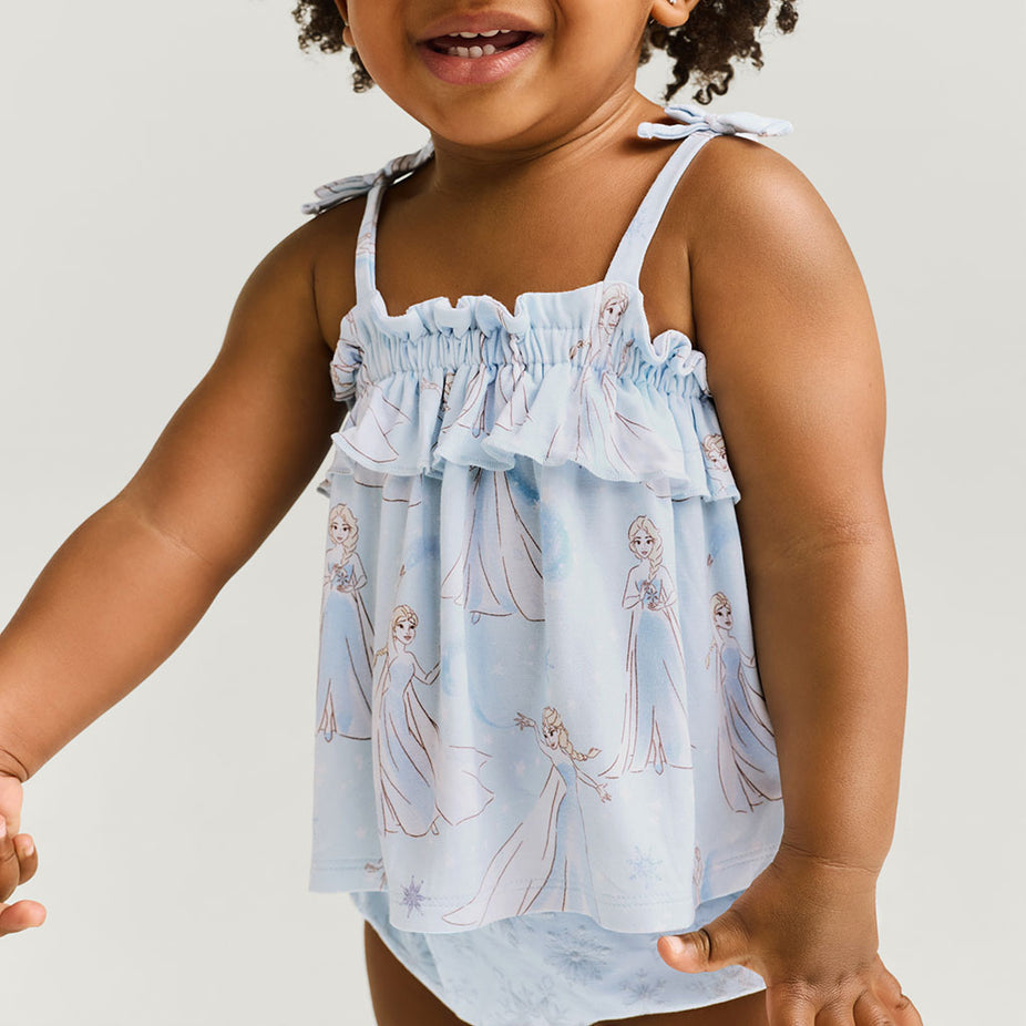 Disney Let It Go Bow Strap Ruffled Top Bummie Set