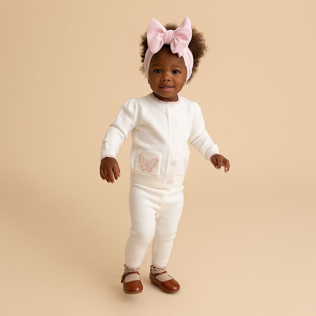 Ivory Butterfly Cardigan Legging Set