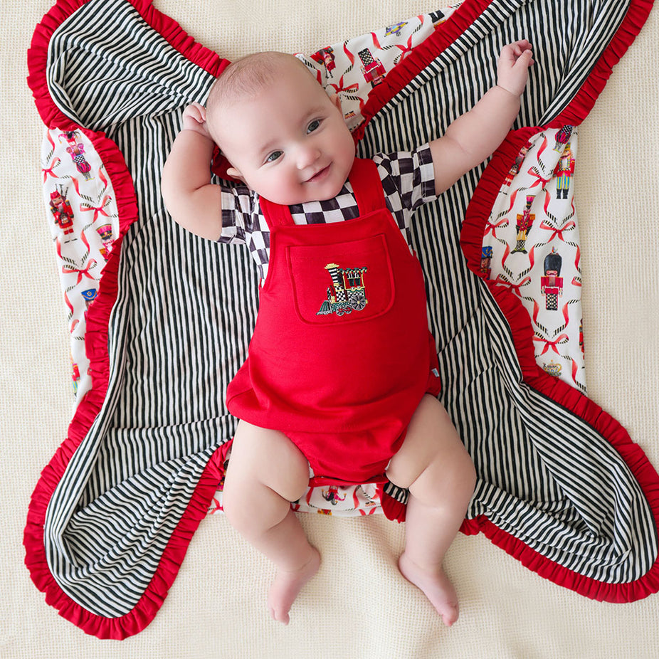 MacKenzie-Childs Train Bodysuit French Terry Overall Set