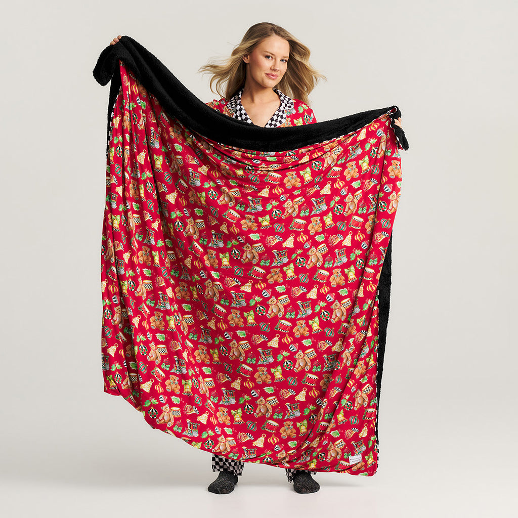 MacKenzie-Childs Holiday Toys Luxe Plush Patoo® Blanket