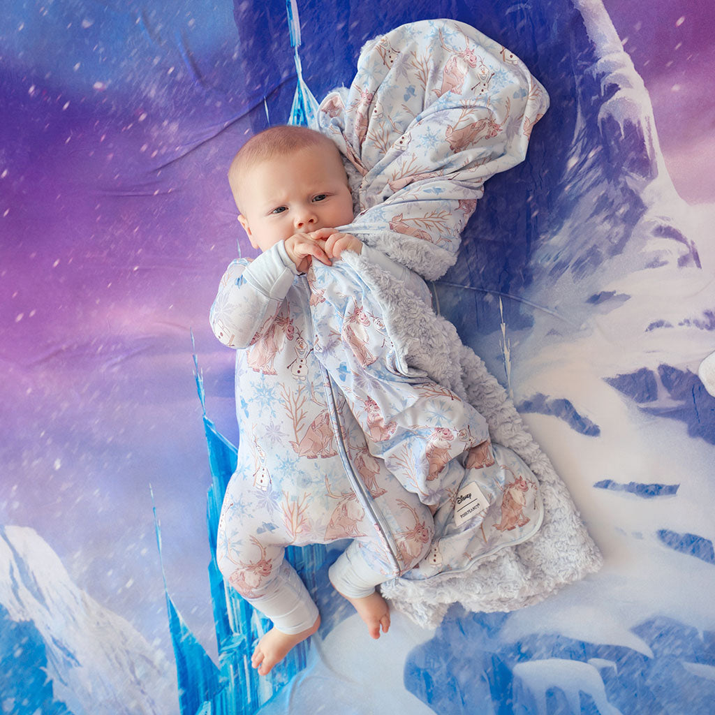 Blue Reversible Disney Olaf & Sven Minky Luxette Patoo® Blanket