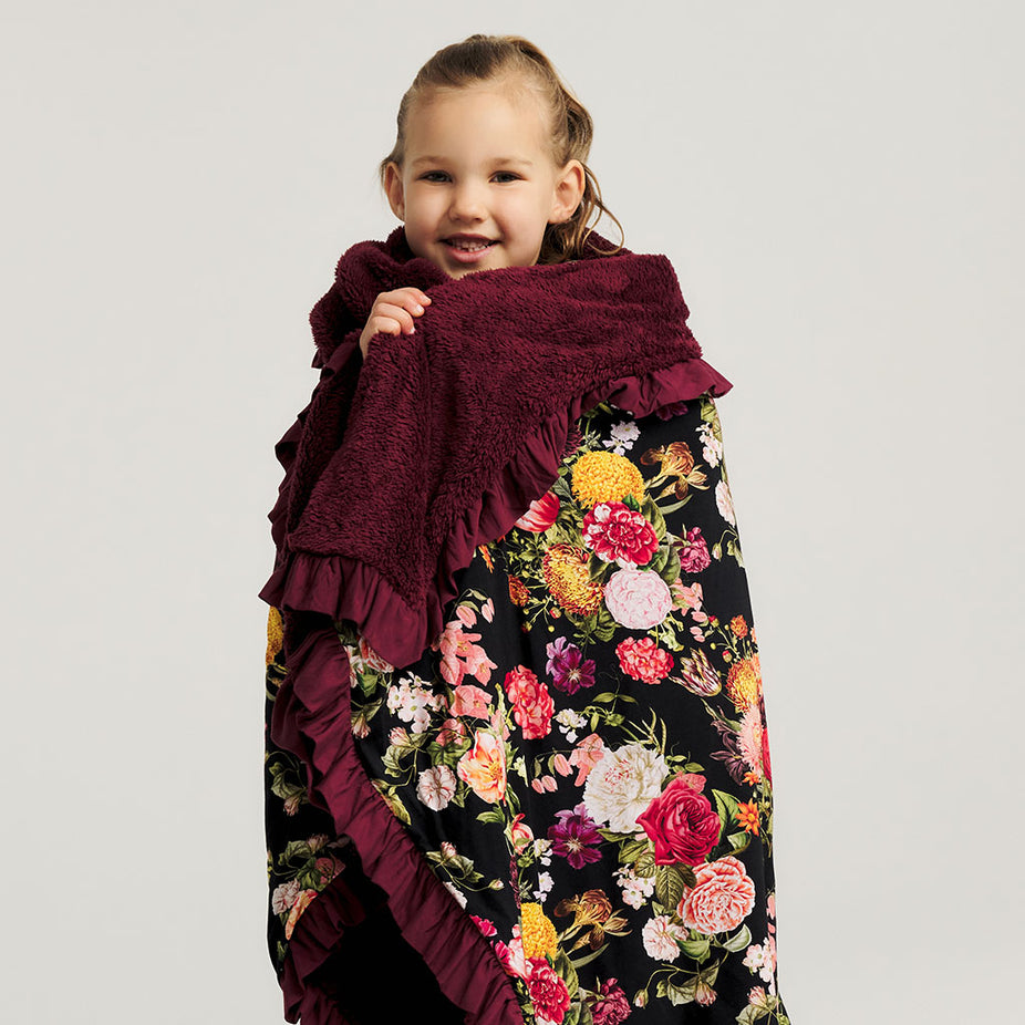 Posh Botanica Ruffled Luxe Plush Patoo® Blanket