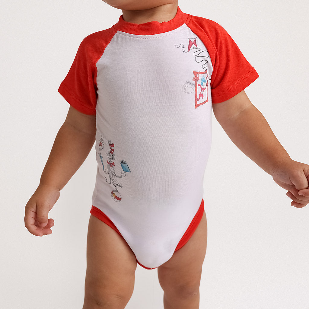 Dr. Seuss Cat Fun Raglan Bodysuit