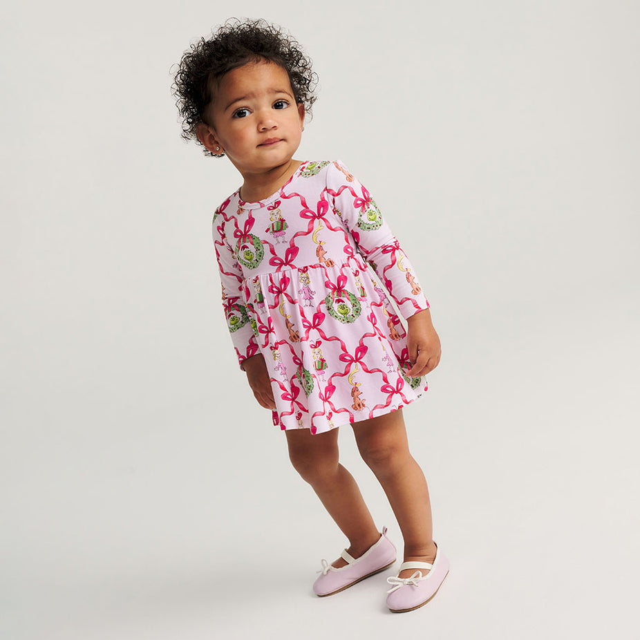 Dr. Seuss Cindy Lou Bows Bow Back Bodysuit Dress