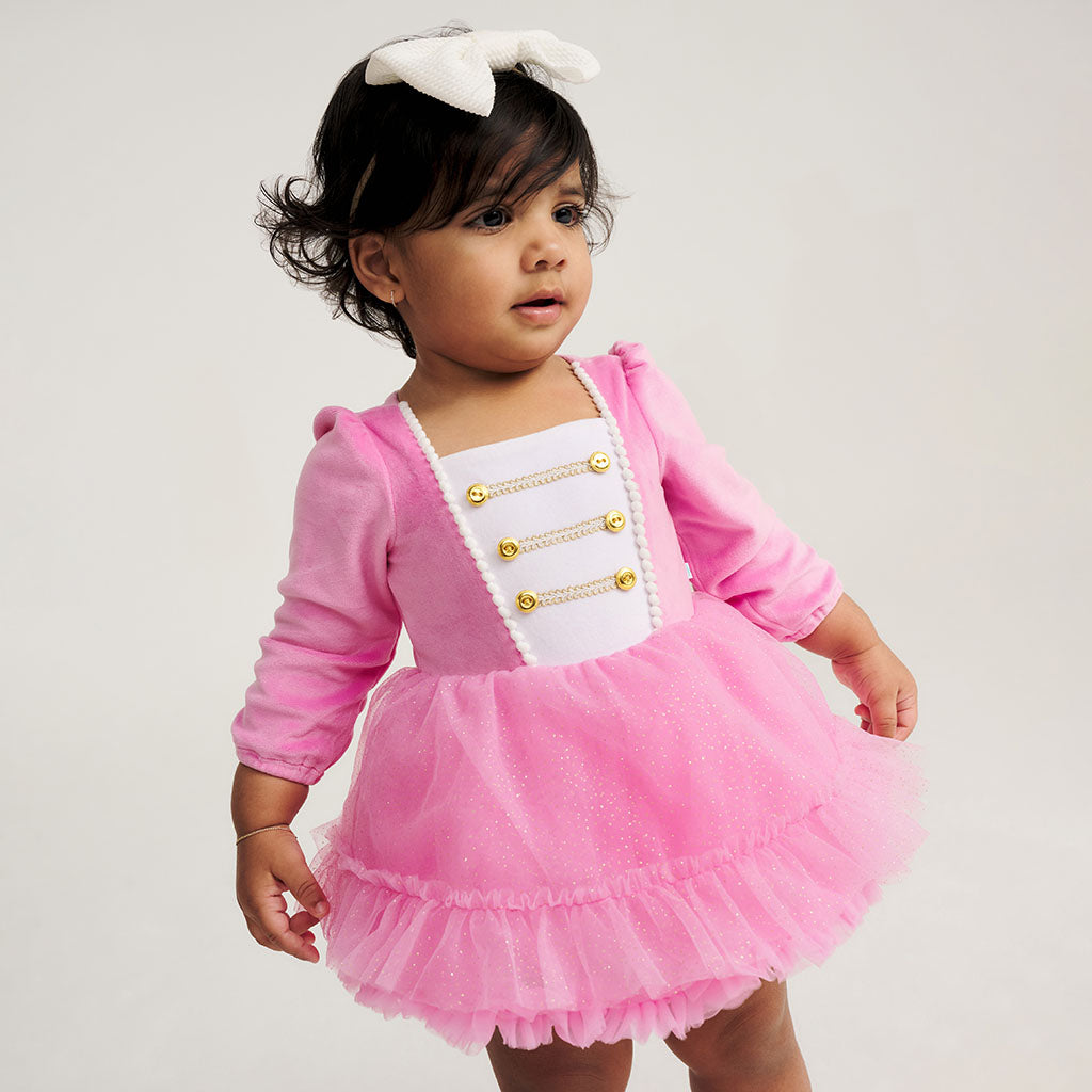 Sweet Nutcracker Velour Petticoat Bodysuit Dress