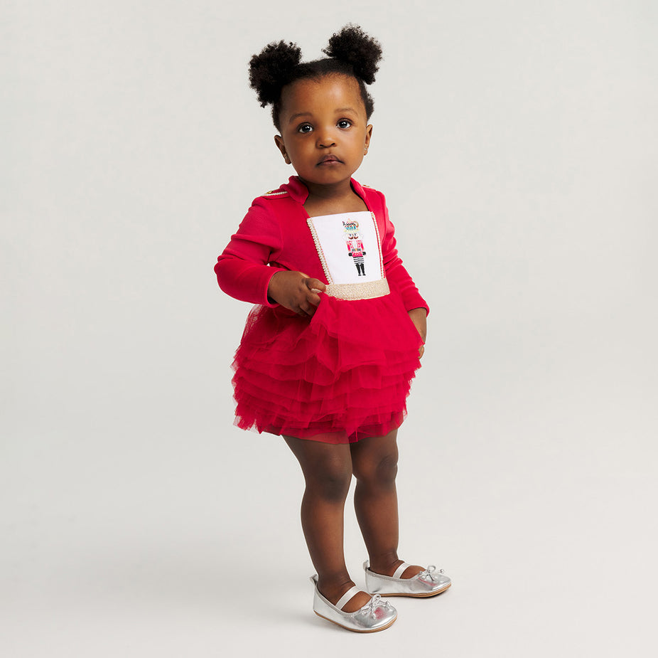 MacKenzie-Childs Nutcracker Velour Tulle Bodysuit Dress