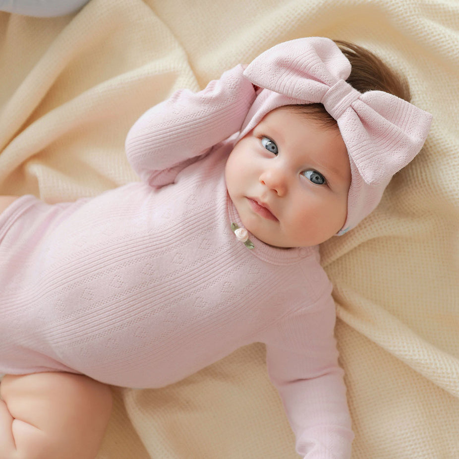 Icing Pink Pointelle Rosette Bodysuit