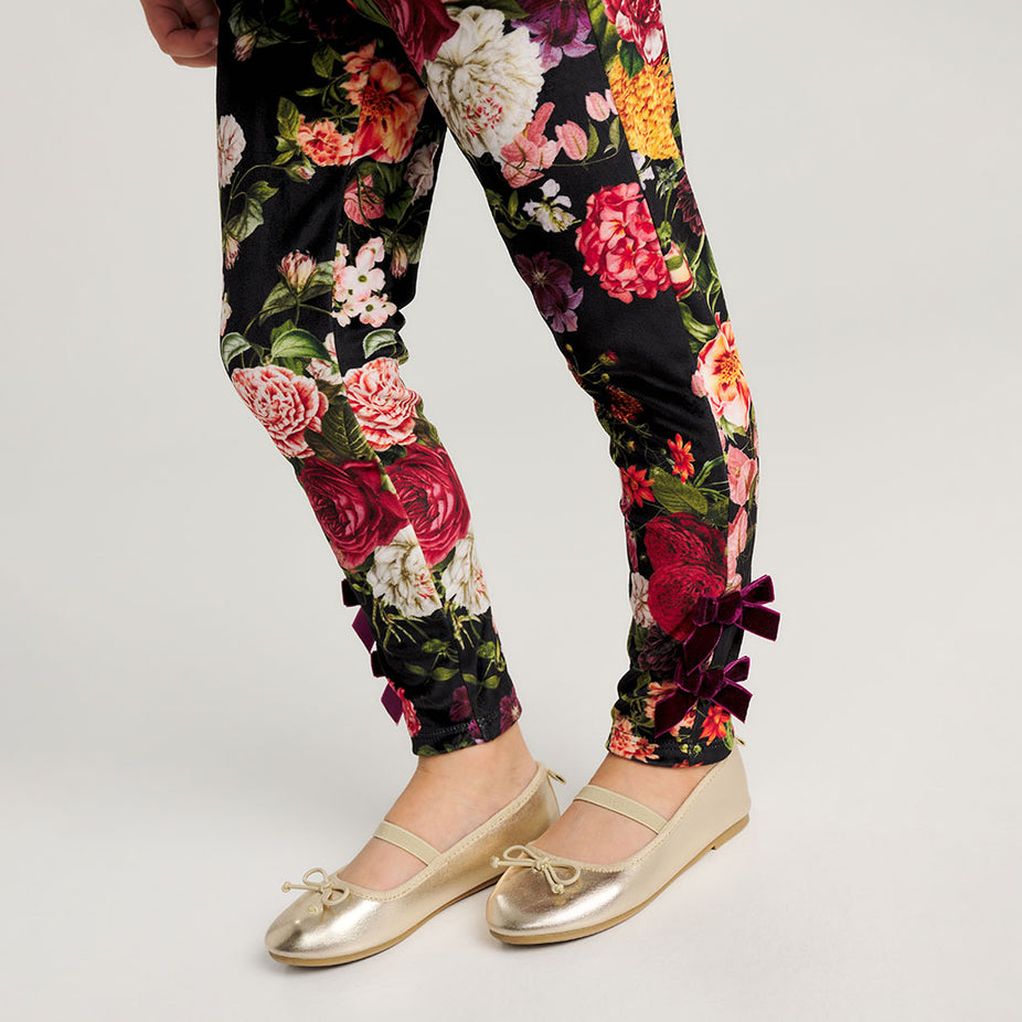 Posh Botanica Velour Bow Leggings