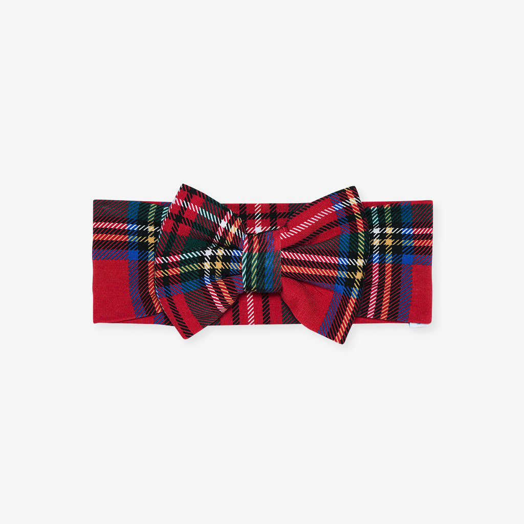 Red Tartan Plaid Luxe Bow Headwrap