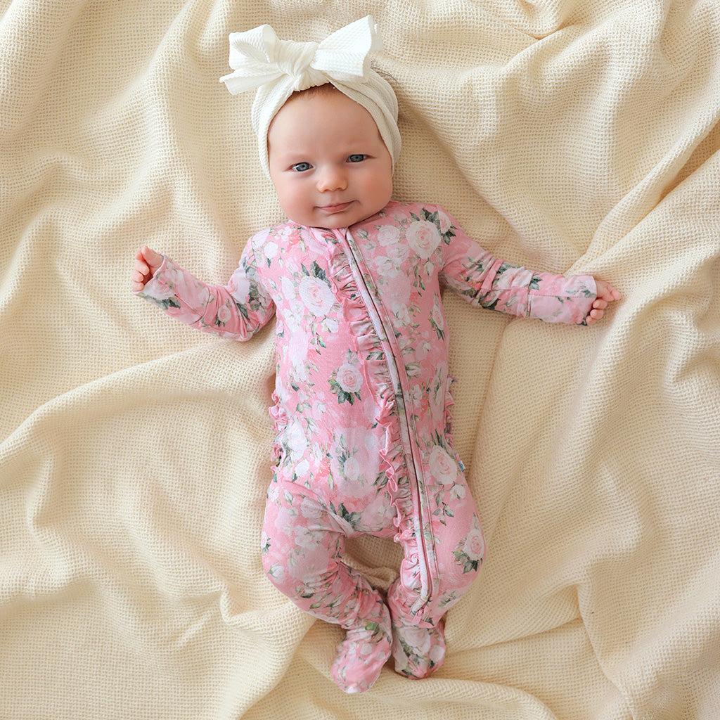 Emma Footie Ruffled Zippered One Piece