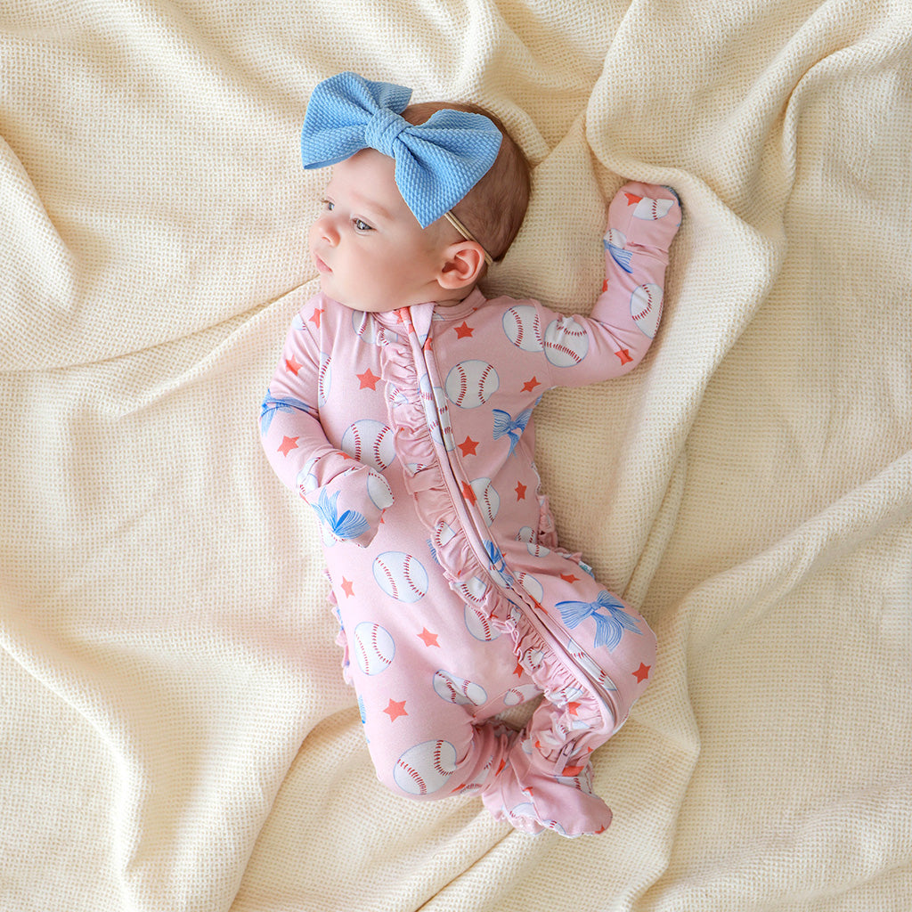 Gina Footie Ruffled Zippered One Piece