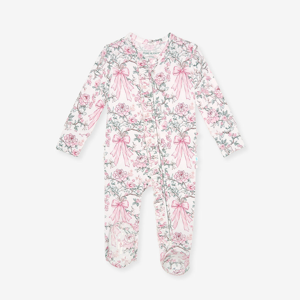 Irene Footie Ruffled Zippered One Piece