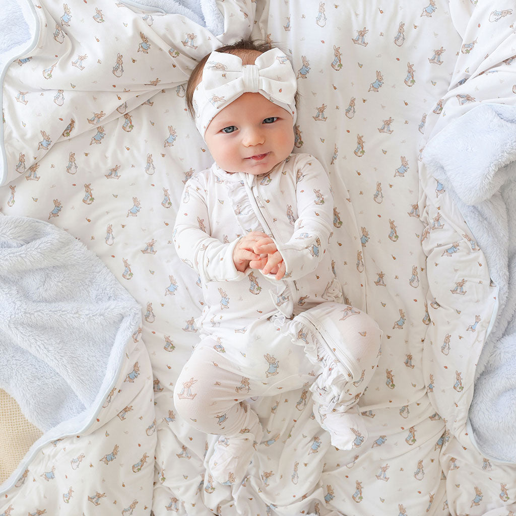Sweet Peter Rabbit™ Footie Ruffled Zippered One Piece