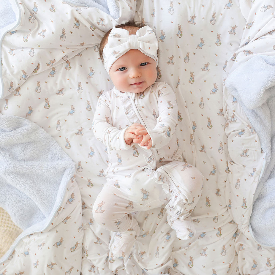 Sweet Peter Rabbit™ Footie Ruffled Zippered One Piece