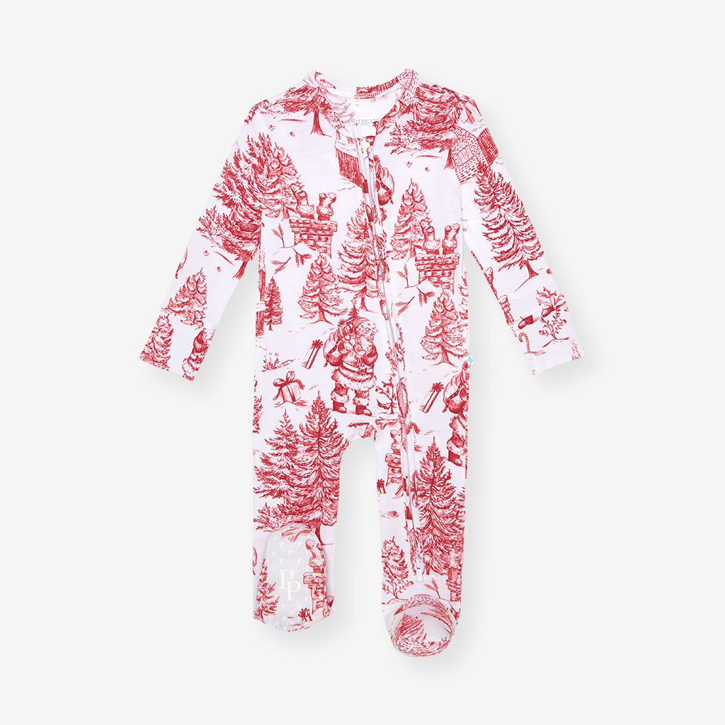 Father Christmas Footie Zippered One Piece