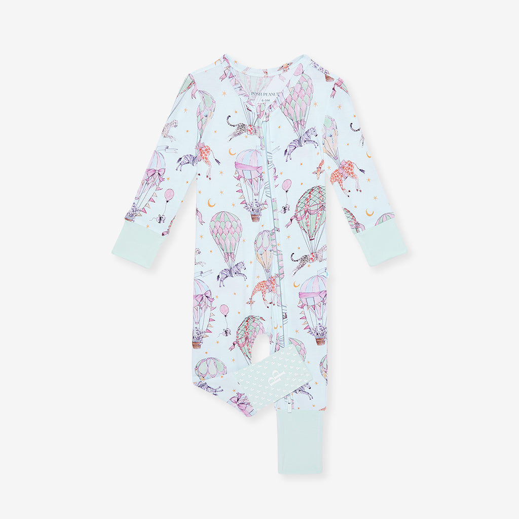 Circus Blue Long Sleeve Seraphina Convertible One Piece | Posh Peanut®