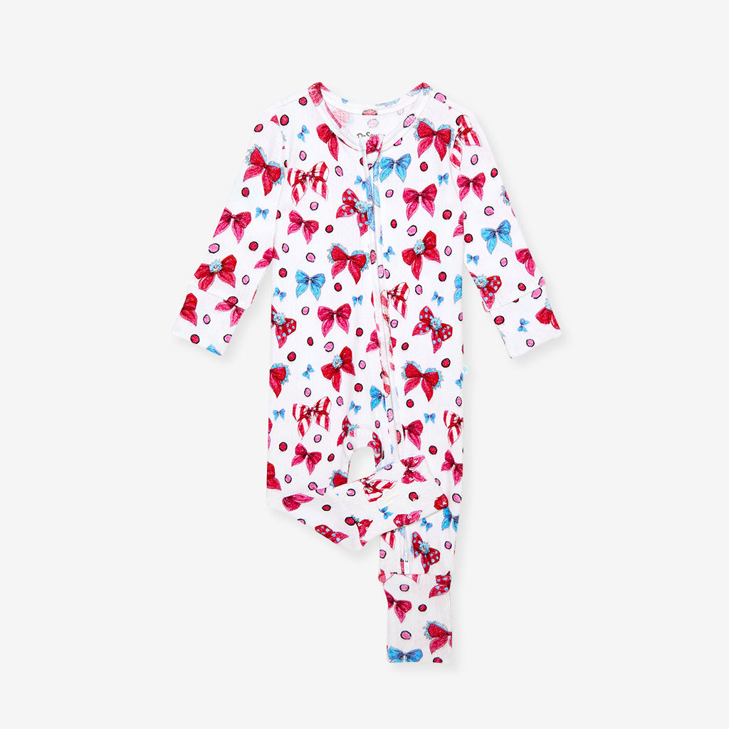 Dr. Seuss Bows & Things Brushed Pointelle Convertible One Piece