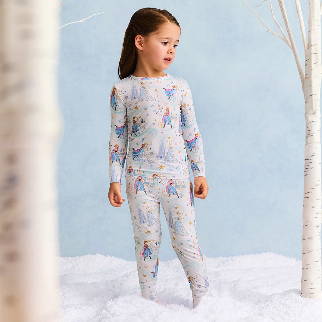 Blue Long Sleeve Disney Frozen Elsa & Anna Classic Pajama Set