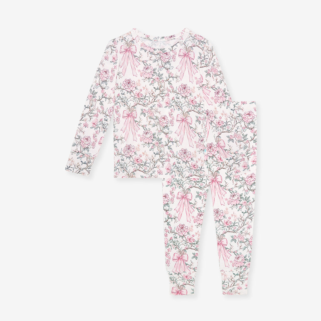 Floral Pink Long Sleeve Irene Classic Pajama Set | Posh Peanut®