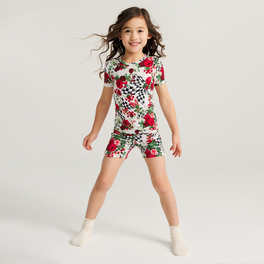 MacKenzie-Childs Wild Rose Check Classic Pajama Short Set